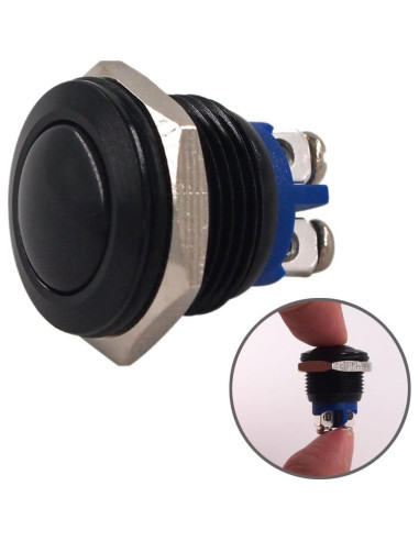 Interruptor Momentáneo URTONE UR162 16mm IP67 Negro