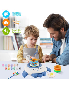 Kit de Rueda de Alfarería deAO para Niños 3+ con Arcilla y Pintura 2