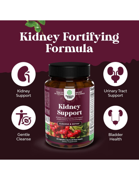 Suplemento Renal Natures Craft 60 Cápsulas - Apoyo Urinario