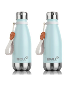 Botella de Agua Aislada Mollcity 9 oz Acero Inoxidable Azul Bebé