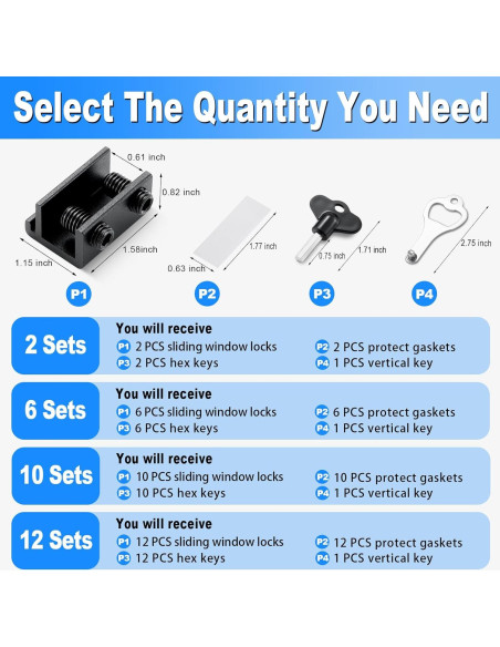 Bloqueos de Ventana Deslizante HYIEOU - 6 Juegos, Seguridad Infantil