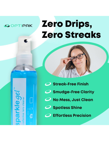 Kit de Limpieza de Gafas OPTIPAK 2x30ml Gel + 2 Paños Microfibra