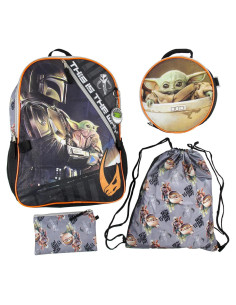 Mochila 16" El Mandaloriano Grogu 5 Piezas Bioworld