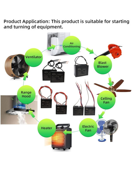 Capacitor CBB61 0.8uF 250V CA para Ventilador - 2 Piezas