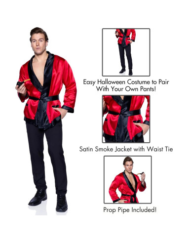 Conjunto de traje de fumar Leg Avenue para hombres - Rojo