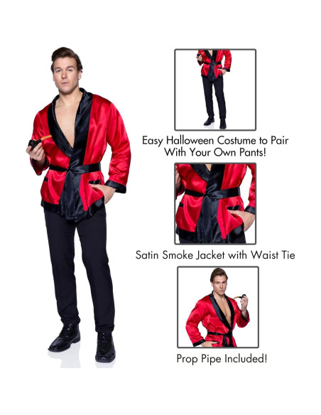 Conjunto de traje de fumar Leg Avenue para hombres - Rojo