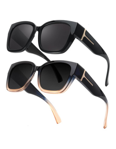 Gafas de sol polarizadas Myiaur Fit Over UV400 - 2 Paquete
