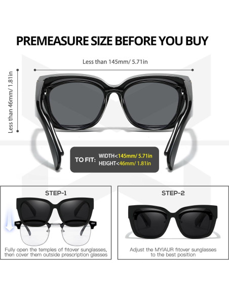 Gafas de sol polarizadas Myiaur Fit Over UV400 - 2 Paquete
