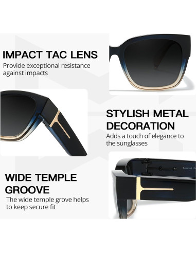 Gafas de sol polarizadas Myiaur Fit Over UV400 - 2 Paquete