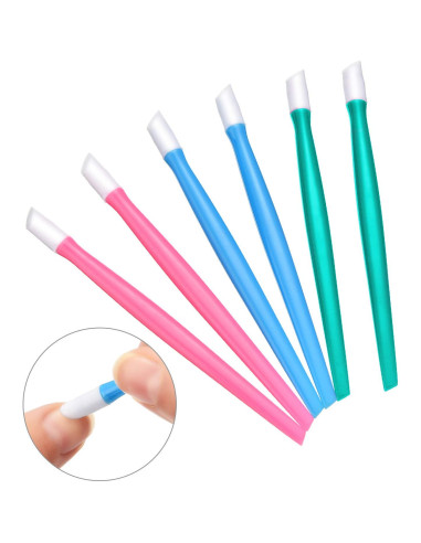 30 Piezas Empujadores de Cutículas BBTO de Goma y Plástico