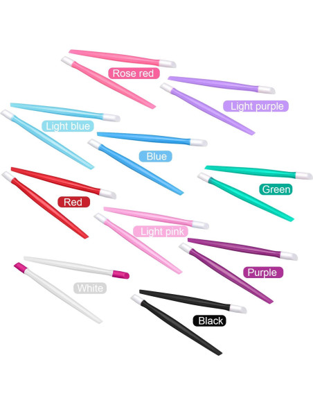 30 Piezas Empujadores de Cutículas BBTO de Goma y Plástico