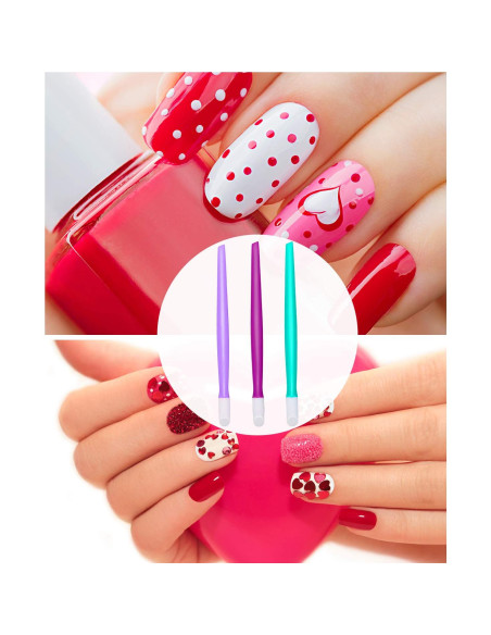 30 Piezas Empujadores de Cutículas BBTO de Goma y Plástico