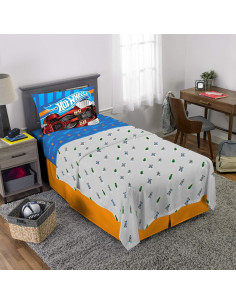 Juego de Sábanas Twin Franco Hot Wheels 3 Piezas Microfibra 2