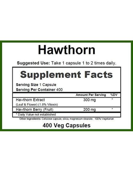 Extracto de Espino VerdePacks 400 Cápsulas Suplemento Natural