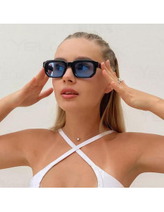 Gafas de Sol Rectangulares JUDOO UV400 Lentes Azules Naranjas 2