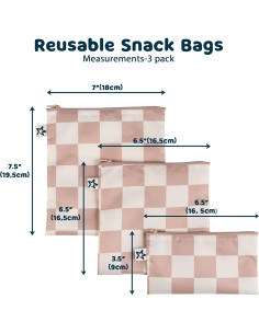 Bolsas Reutilizables para Snacks Tiny Twinkle - 3 Piezas Beige 2