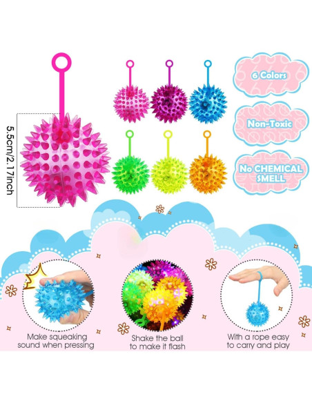 Pelotas LED Rebotadoras Sotiff 9 Pcs Multicolor 5.5 cm