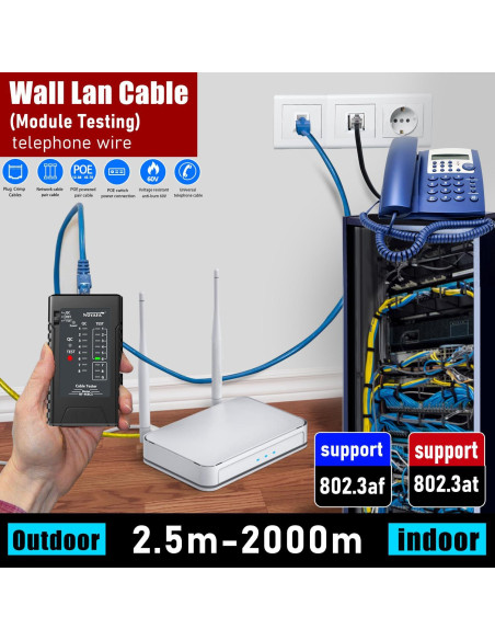 Probador de Cable de Red NF-468CS RJ45 RJ11 CAT5 CAT6