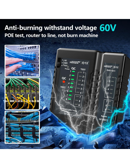 Probador de Cable de Red NF-468CS RJ45 RJ11 CAT5 CAT6