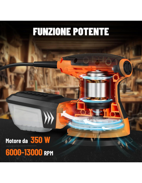 Lijadora Orbital DOVAMAN ROS01A 350W 6 Velocidades 12.7cm