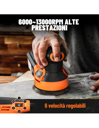 Lijadora Orbital DOVAMAN ROS01A 350W 6 Velocidades 12.7cm