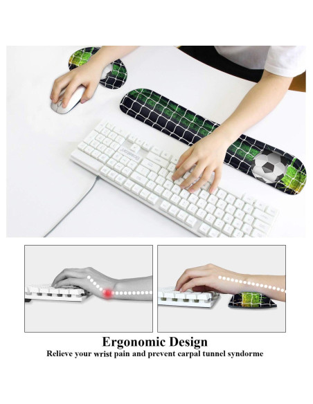 Almohadilla para Muñeca y Teclado Meffort Inc Ergonómica Fútbol