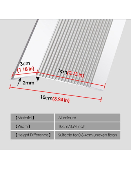 Tira de transición de suelo Dntum 90cm dorada aluminio