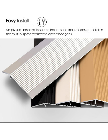 Tira de transición de suelo Dntum 90cm dorada aluminio