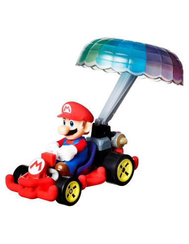 Auto Hot Wheels Mario Kart Mario Pip Frame con Planeador