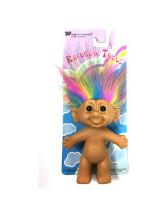 Muñeca Troll Mi Suerte 15 cm Arcoíris con Arete Rhinestone
