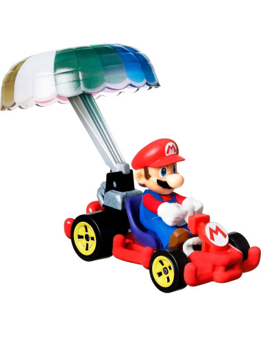Auto Hot Wheels Mario Kart Mario Pip Frame con Planeador
