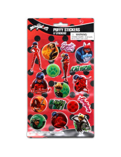 Stickers Puffy Miraculous Ladybug - Paquete de 12 Hojas 2