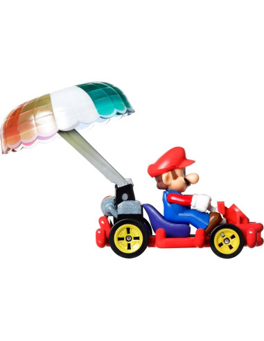 Auto Hot Wheels Mario Kart Mario Pip Frame con Planeador