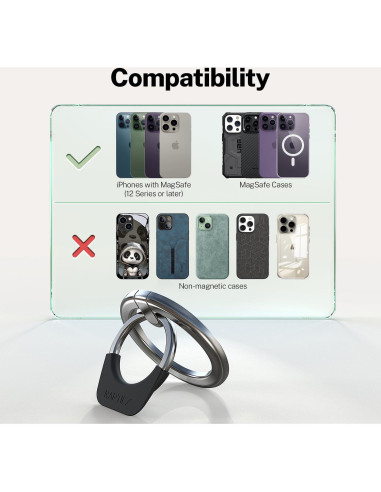 Soporte Magnético RAPTIC para Anillo MagSafe iPhone 12-15