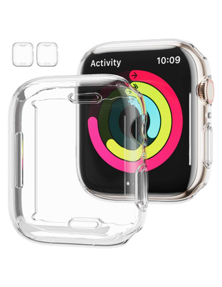 Funda Protectora de Pantalla JZK para Apple Watch 45mm Transparente