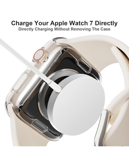 Funda Protectora de Pantalla JZK para Apple Watch 45mm Transparente