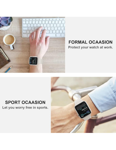 Funda Protectora de Pantalla JZK para Apple Watch 45mm Transparente