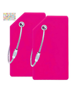 Etiquetas de Equipaje CPCOIN 2 Pack Silicona Rosa Personalizables