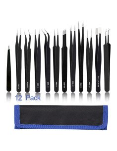Conjunto de Pinzas de Precisión BOENFU 12 Piezas ESD