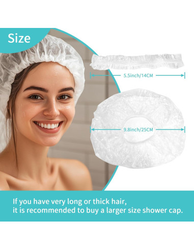 100 Gorras de Ducha Desechables RAQEHO - Impermeables para Cabello