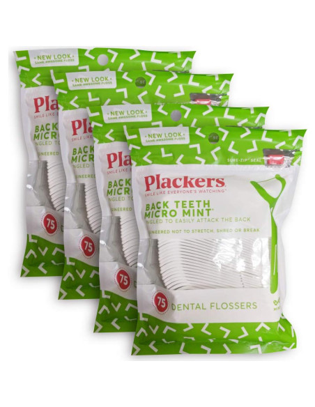 Hilo Dental Plackers de Ángulo Recto Menta 75 Unidades Hilo Dental Plackers de Ángulo Recto Menta 75 Unidades