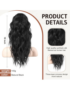 Extensión de Cola de Caballo Flufymooz 45.72 cm Rizada Negra 2