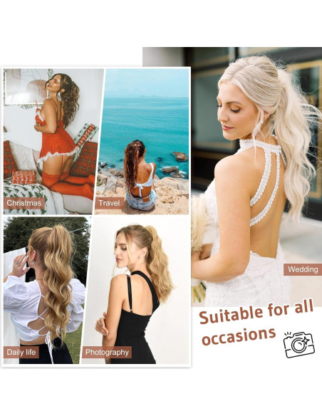 Extensión de Cola de Caballo Flufymooz 45.72 cm Rizada Negra