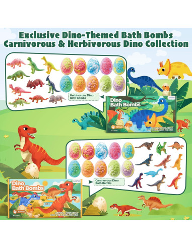 Bolas de Baño de Dinosaurio JuraFizz - 20 Unidades con Juguetes