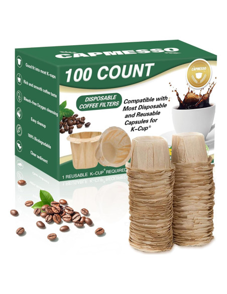 Filtros de papel para café desechables CAPMESSO 100 unidades