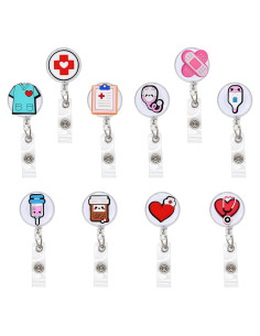 Paquete de 10 Soportes de Insignia Retráctiles YEALQUE