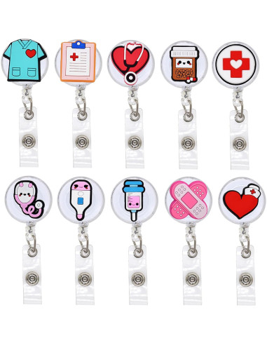 Paquete de 10 Soportes de Insignia Retráctiles YEALQUE