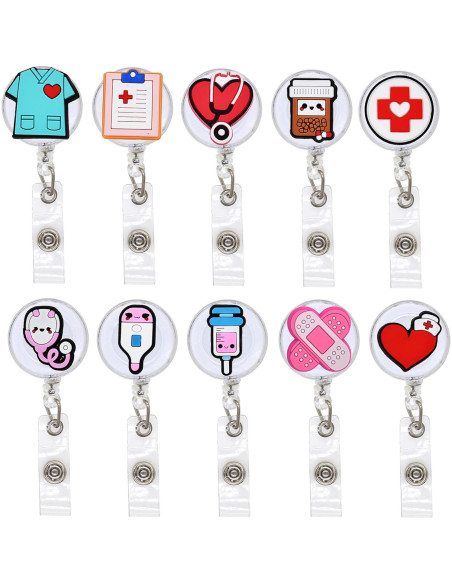 Paquete de 10 Soportes de Insignia Retráctiles YEALQUE