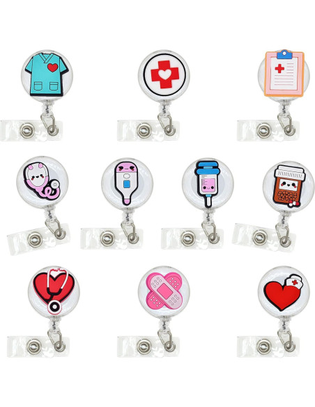 Paquete de 10 Soportes de Insignia Retráctiles YEALQUE