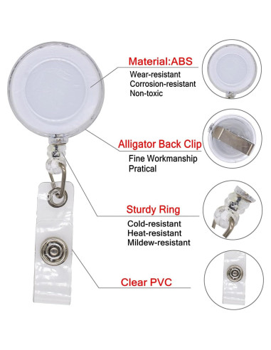 Paquete de 10 Soportes de Insignia Retráctiles YEALQUE